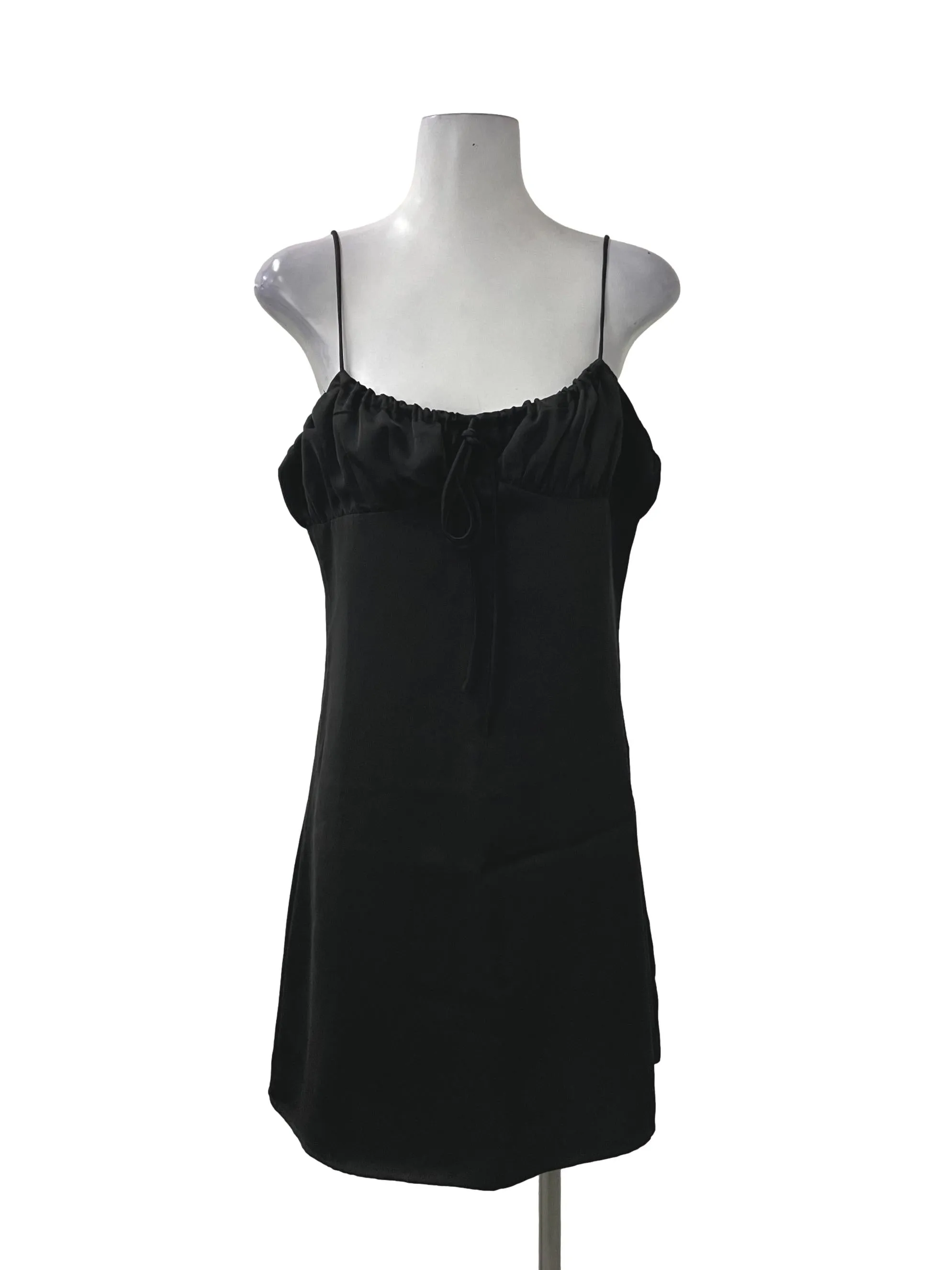Black Ruched A Line Dress