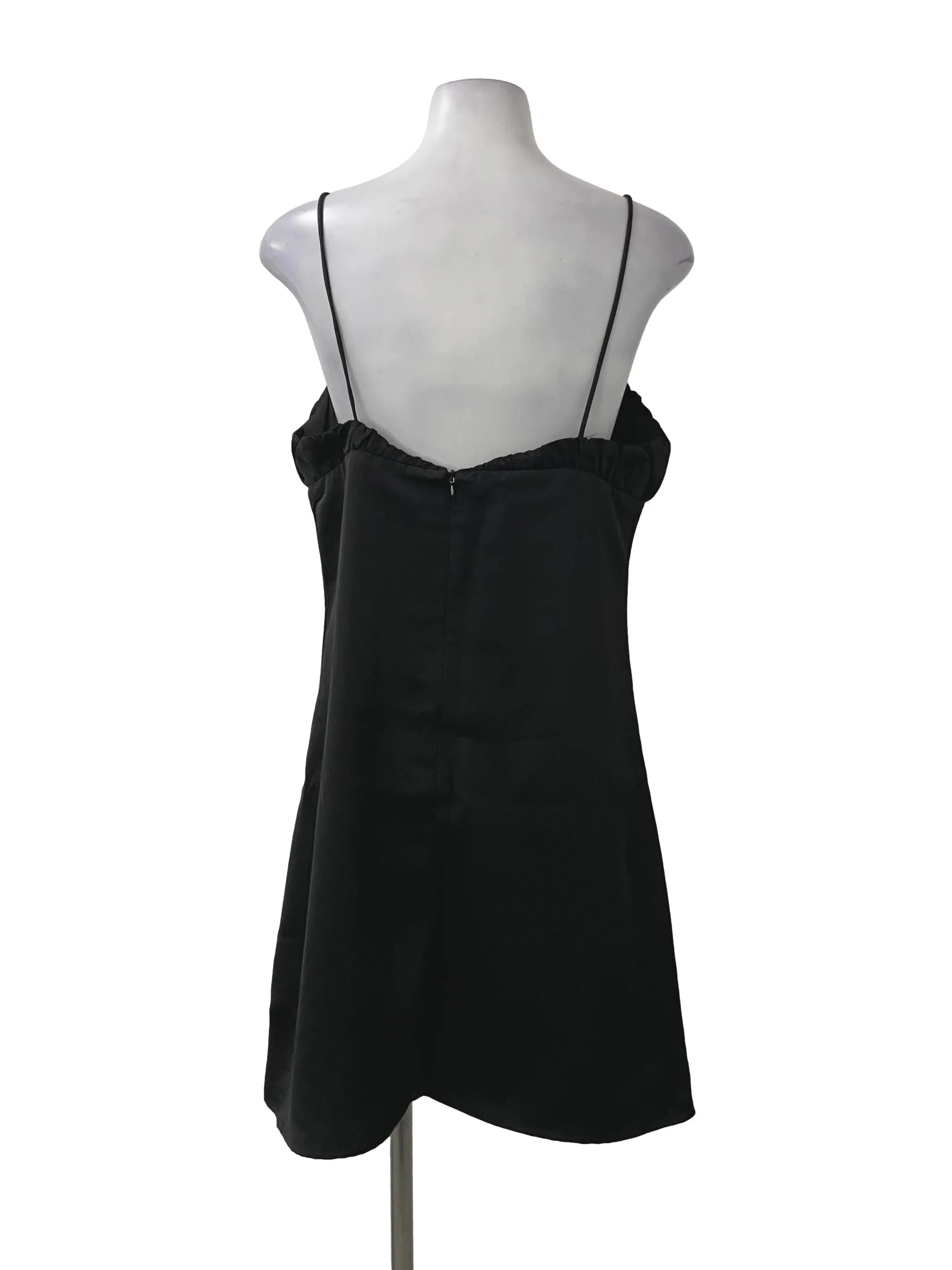Black Ruched A Line Dress
