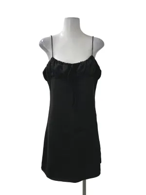 Black Ruched A Line Dress