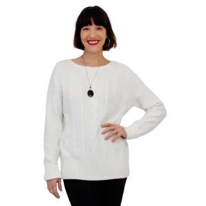 Blue Sky Cora Cotton Sweater White