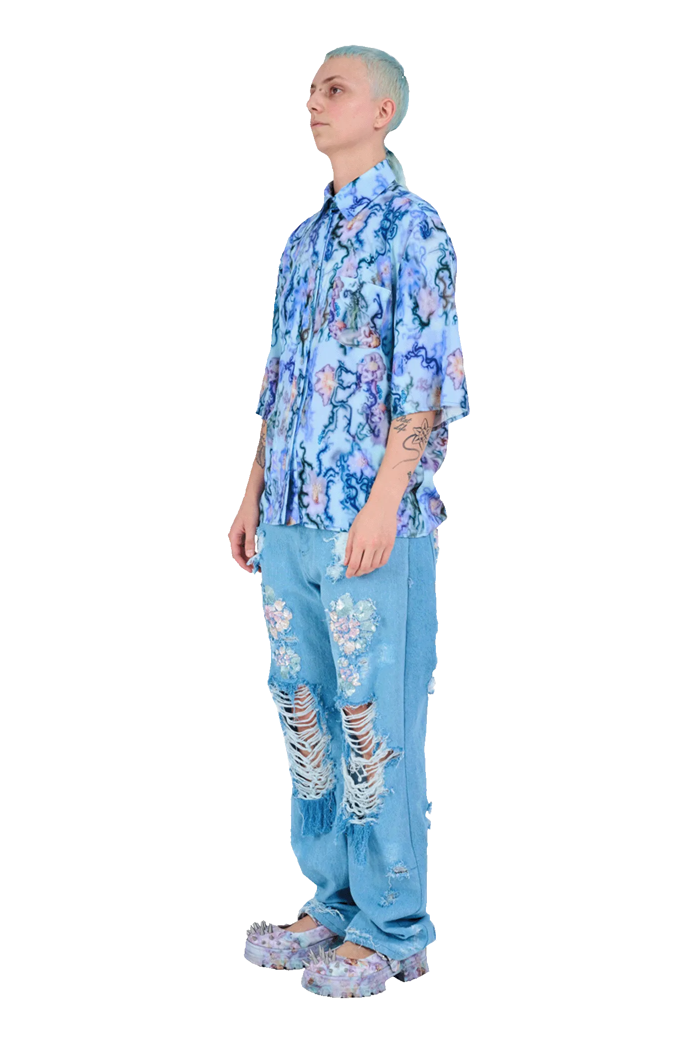 BLUE THORN MARKET BUTTON UP