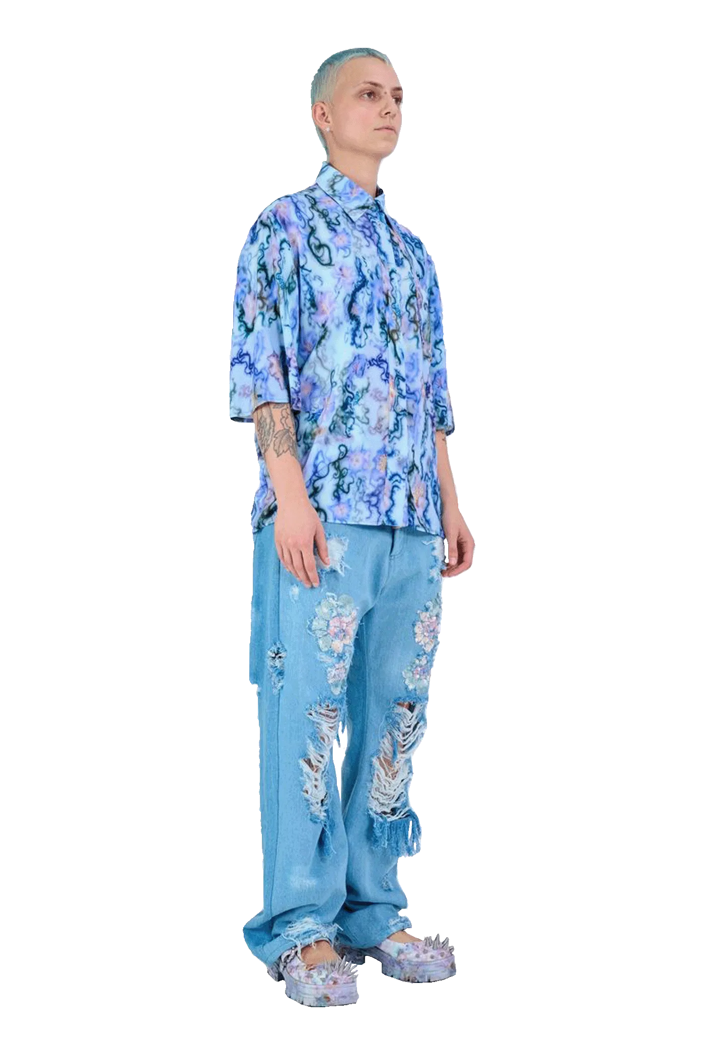 BLUE THORN MARKET BUTTON UP