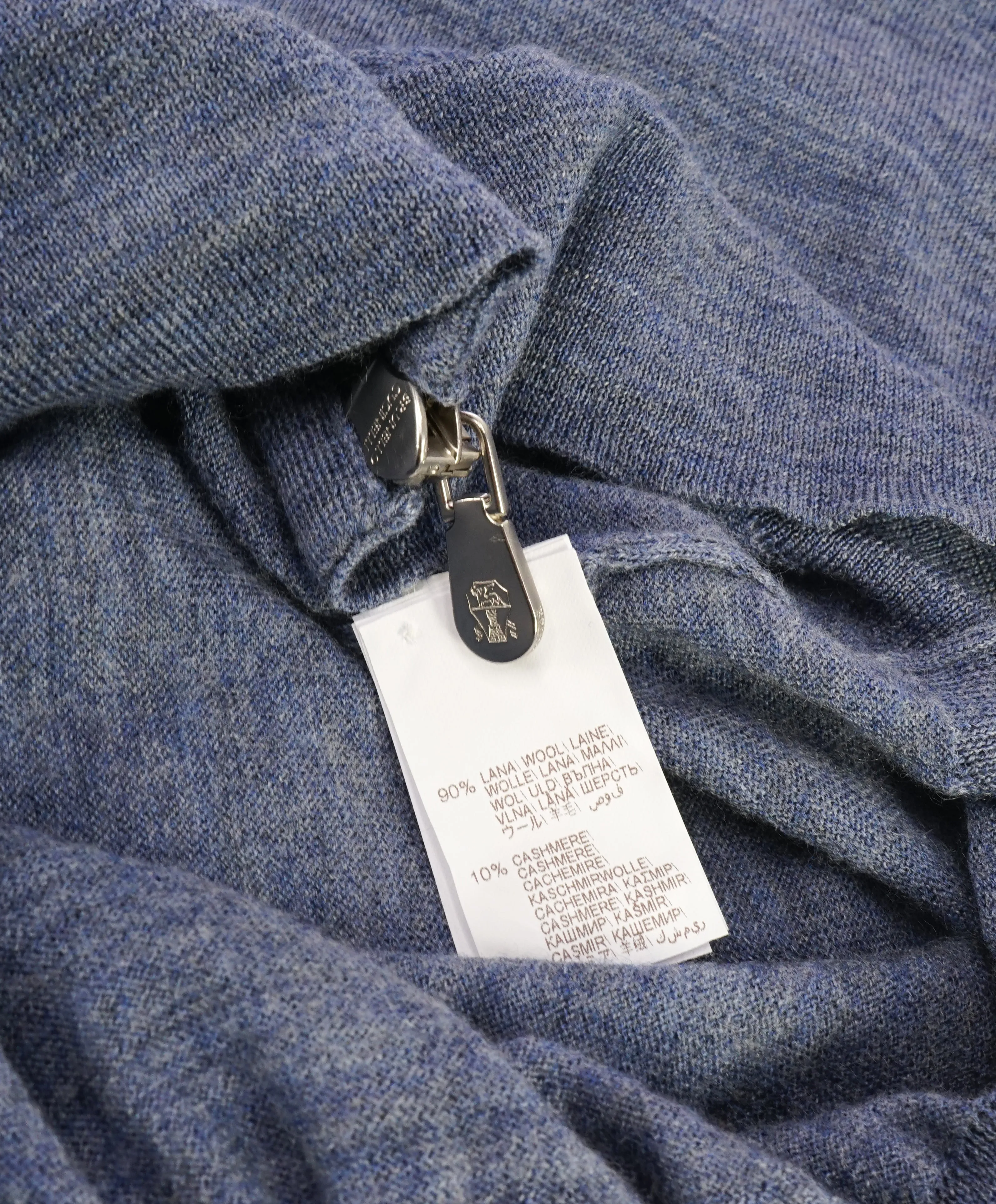 BRUNELLO CUCINELLI - CASHMERE Blend Baby Blue Double Zip Sweater - L(42)