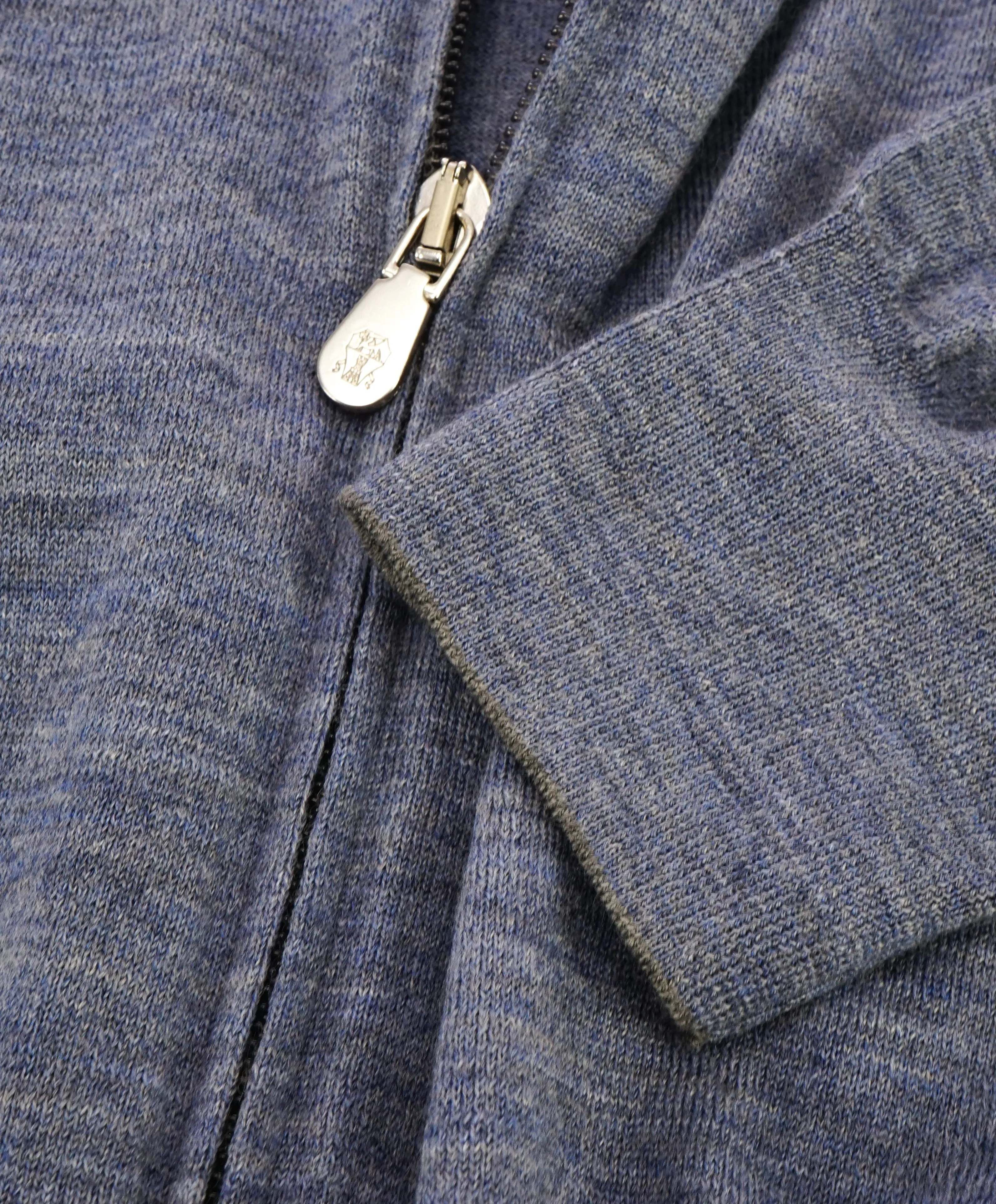 BRUNELLO CUCINELLI - CASHMERE Blend Baby Blue Double Zip Sweater - L(42)