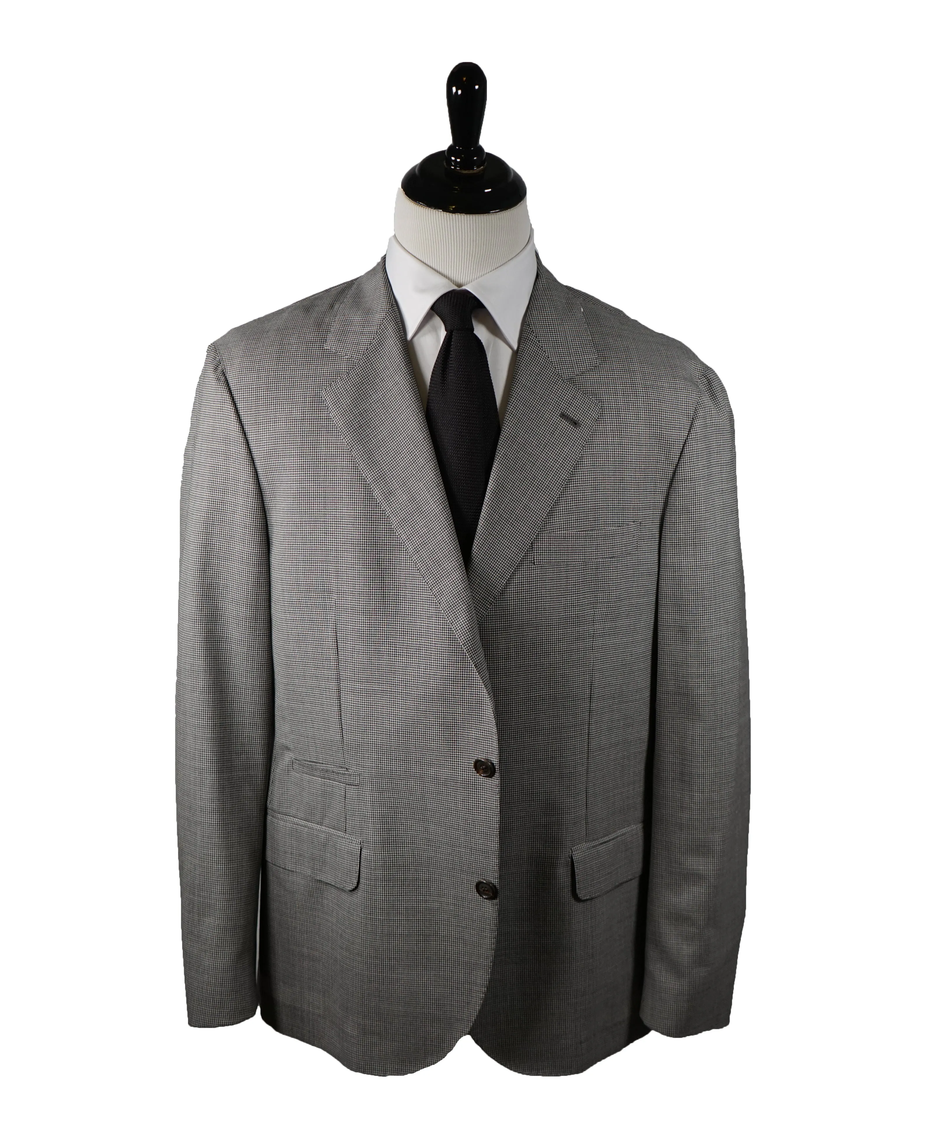 BRUNELLO CUCINELLI - Houndstooth 2-3 Button Roll Wool Blazer - 48R