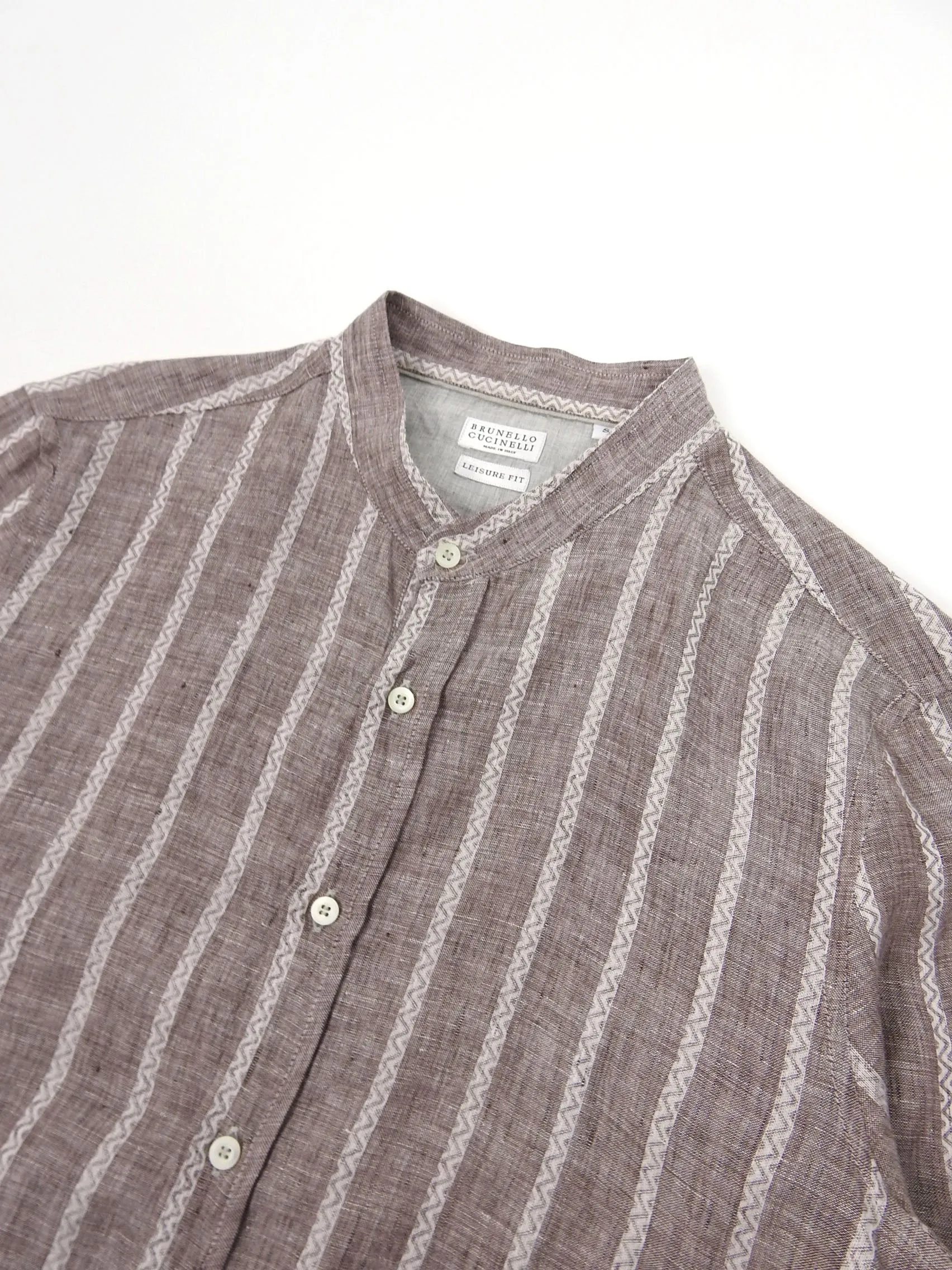 Brunello Cucinelli Striped Linen Shirt Size Small