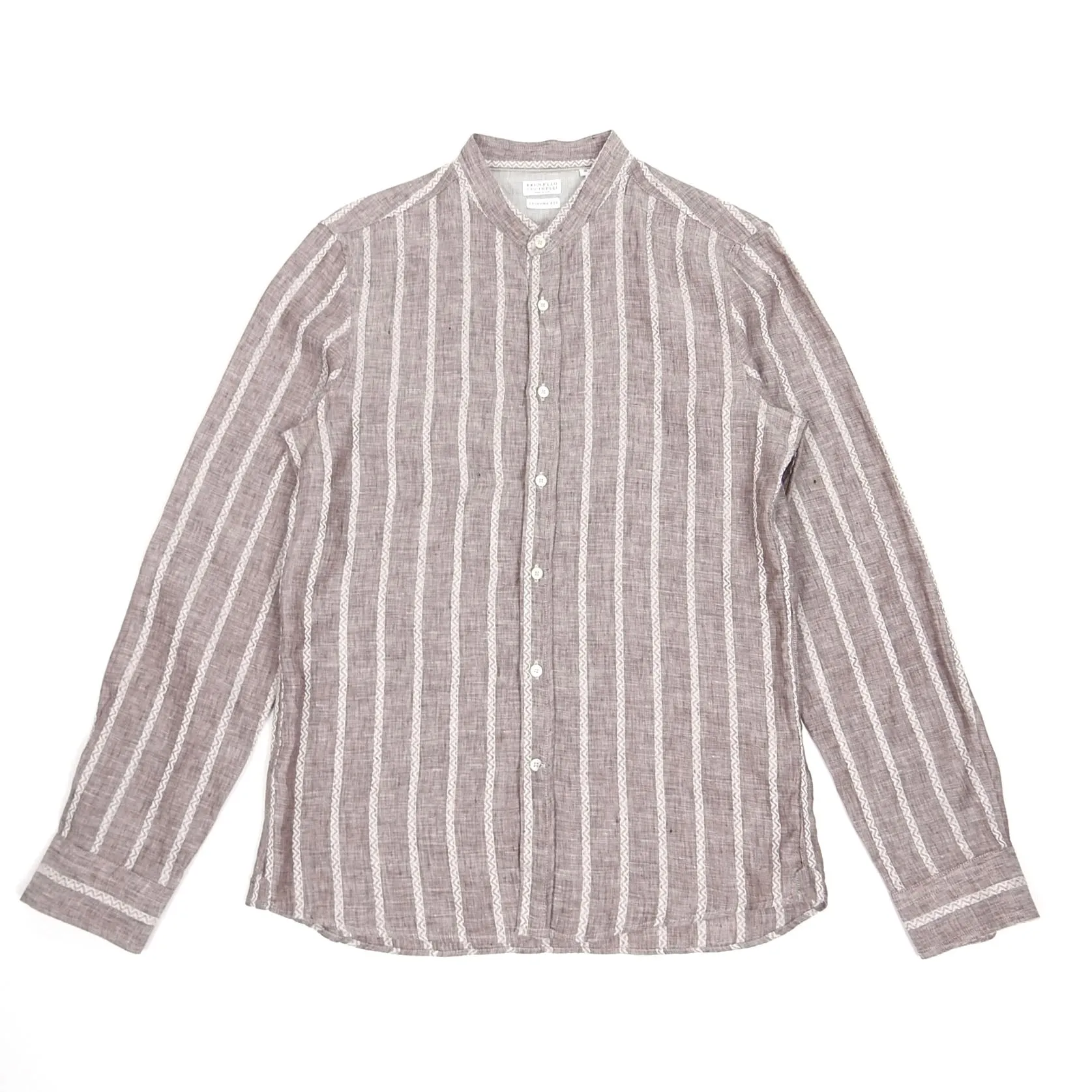 Brunello Cucinelli Striped Linen Shirt Size Small