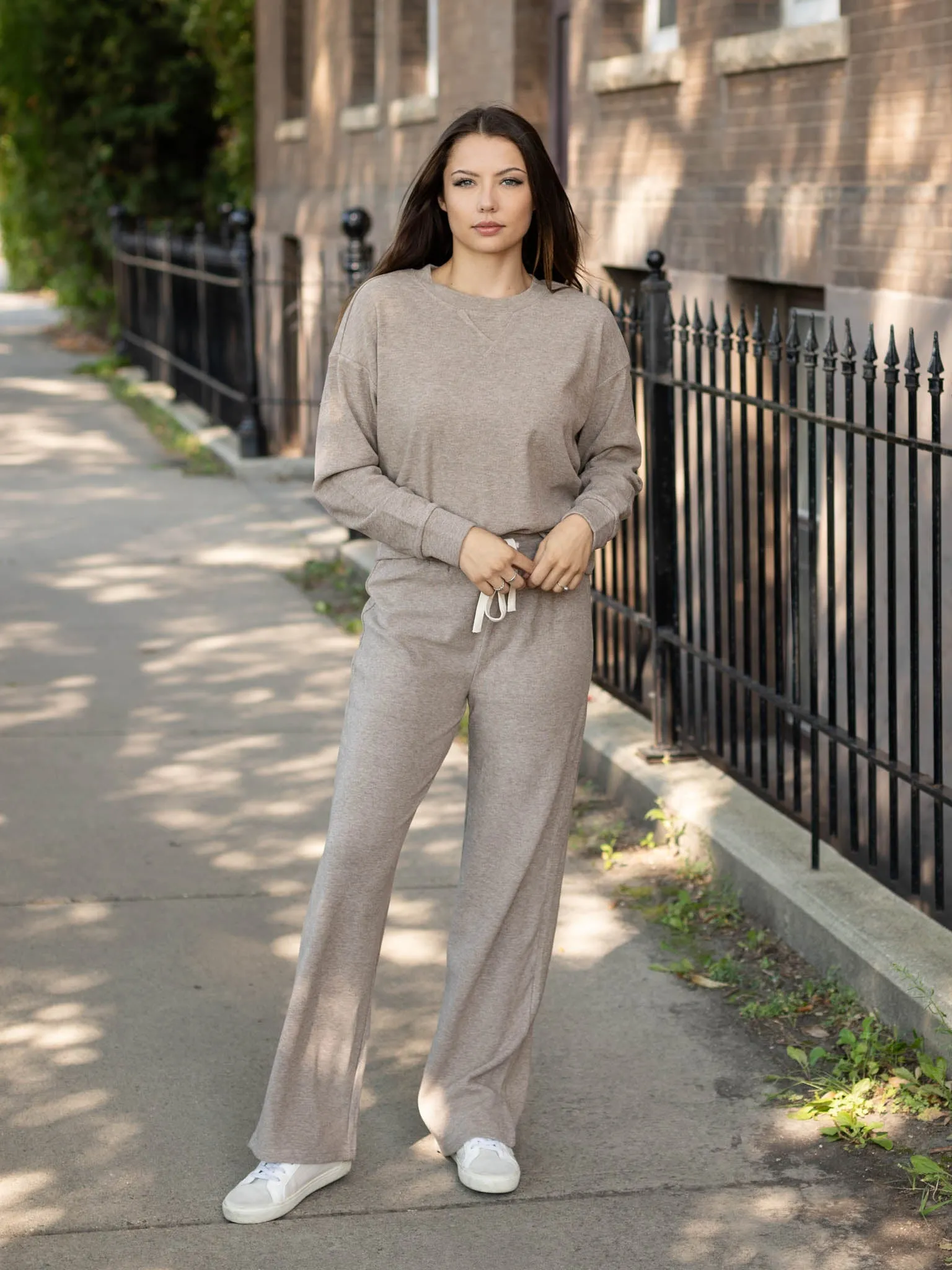 Brushed Ribbed Knit Pant