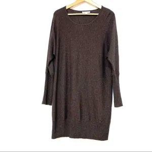 Bryn walker tunic crewneck sweater brown S G22
