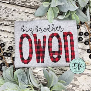{Buffalo Plaid   Gray} name tee