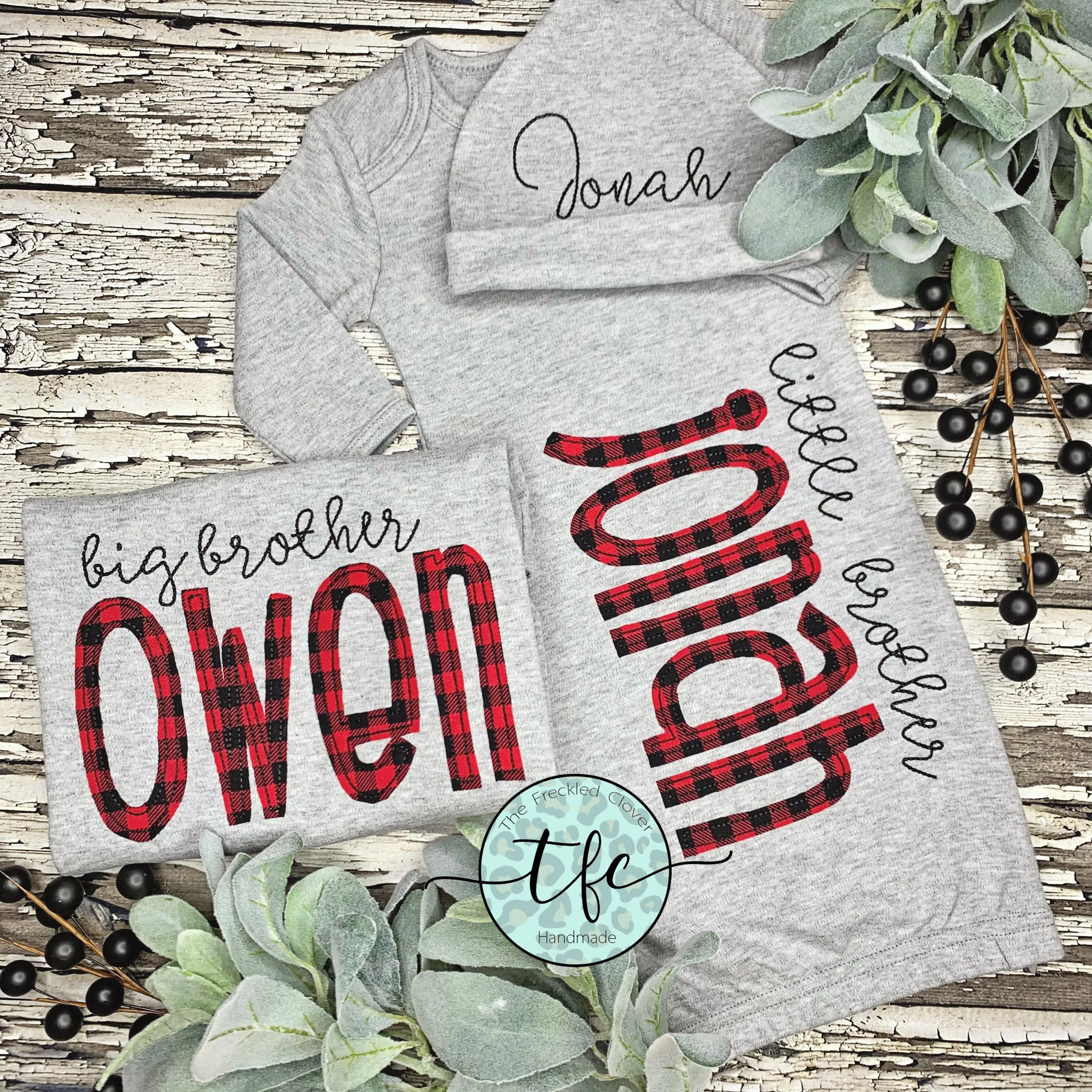 {Buffalo Plaid   Gray} name tee