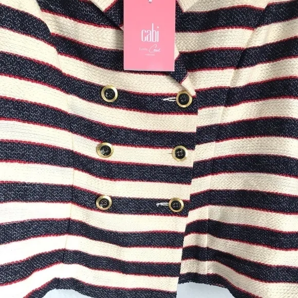 Cabi Cruise Tweed Blazer #5094 Nautical Striped Jacket Womens size 6 New