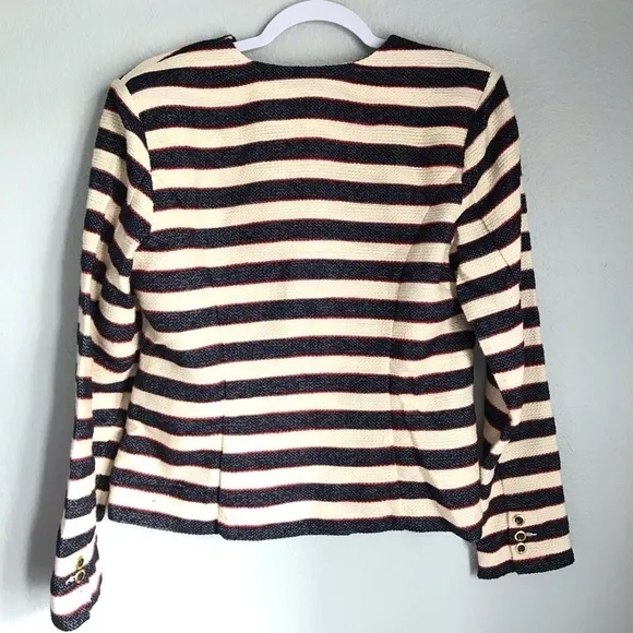 Cabi Cruise Tweed Blazer #5094 Nautical Striped Jacket Womens size 6 New