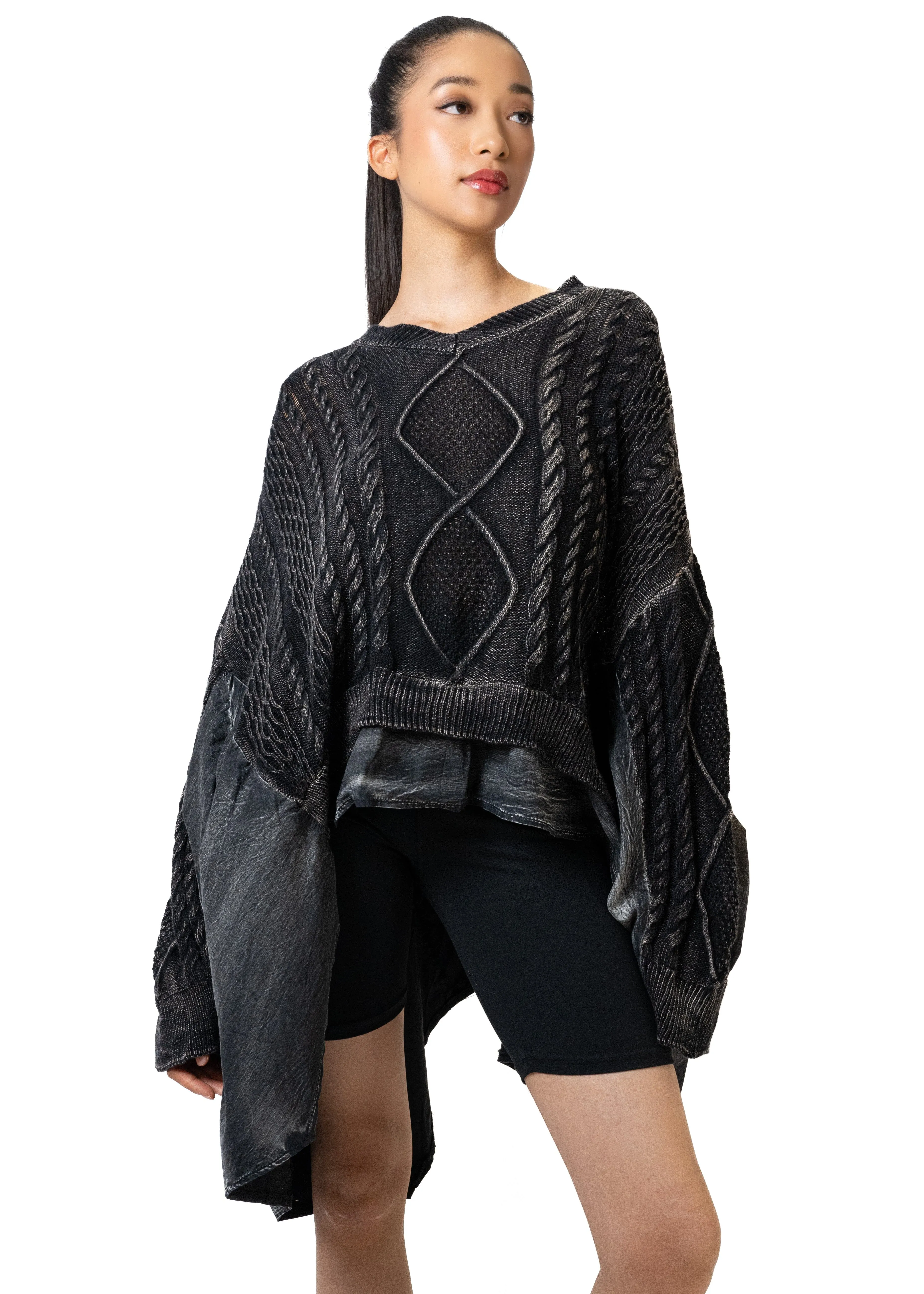 Cable Knit Batwing Sweater