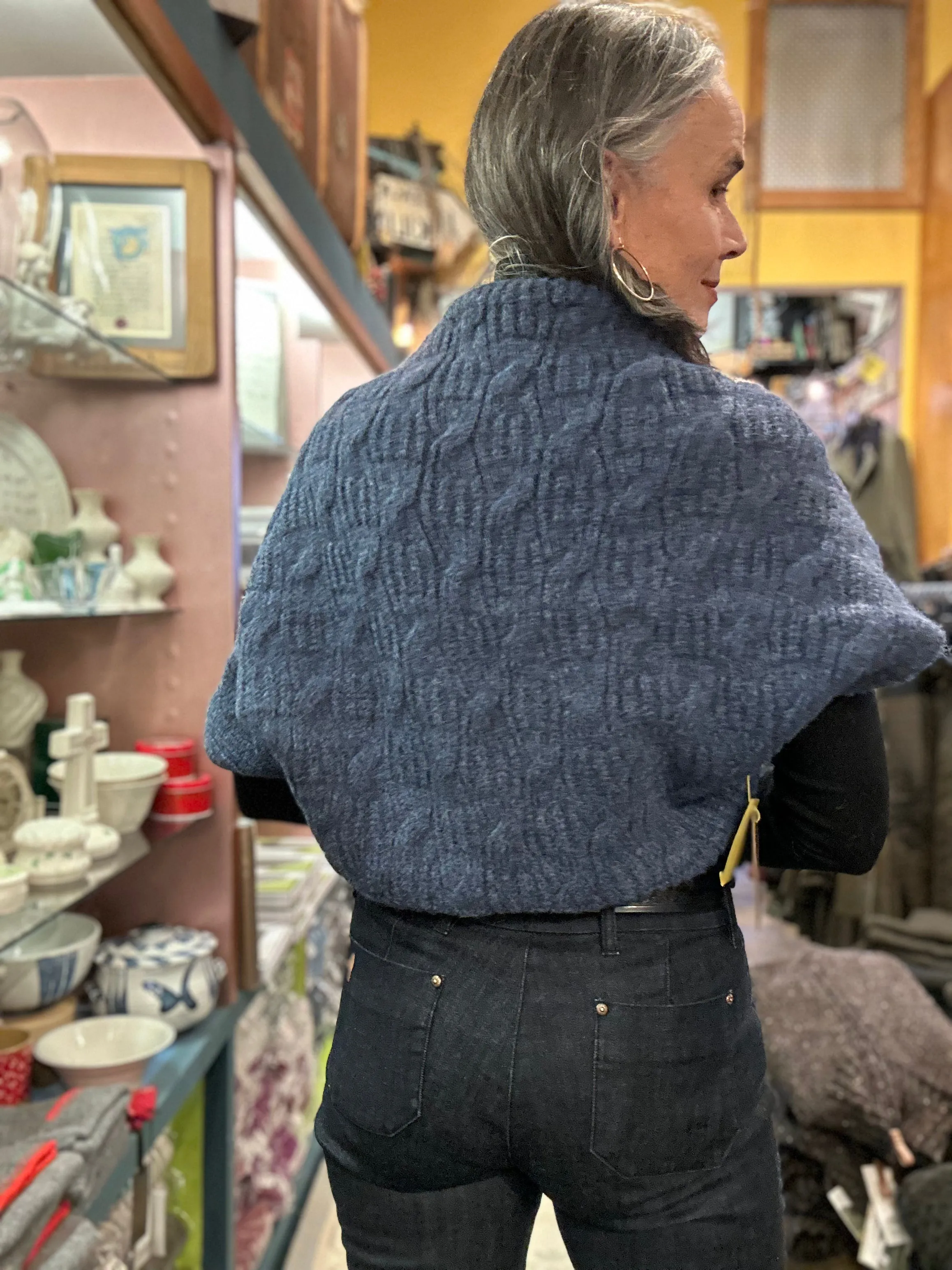 Cable Knit Bolero Blue