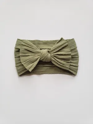 Cable Knit Bow Headband | Sage