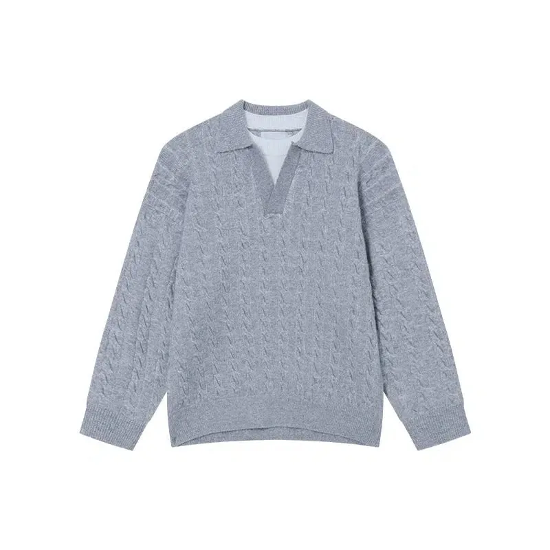 Cable Knit Collared Sweater