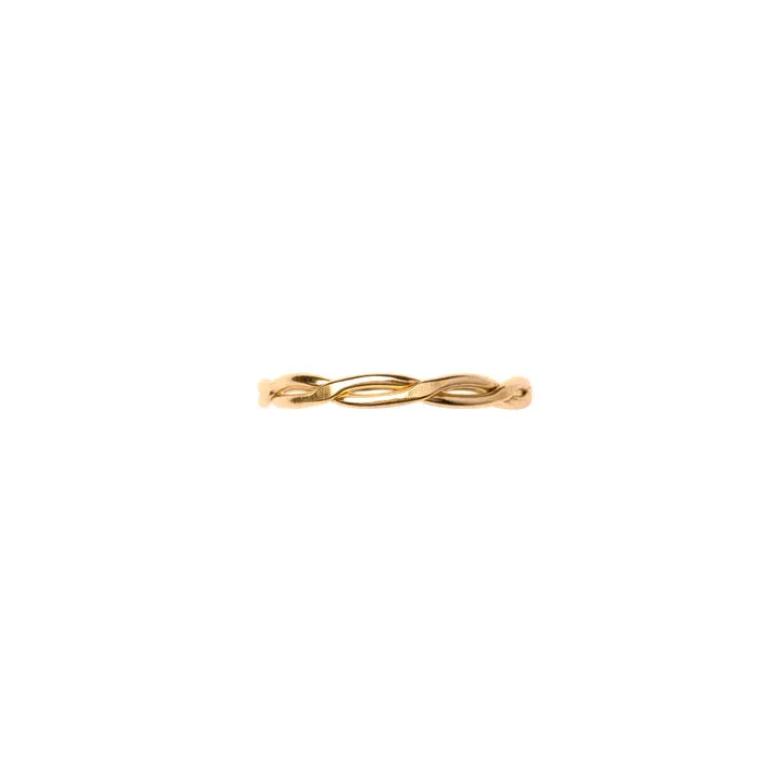 Cable Knit Real Gold Stacking Ring