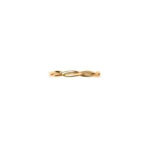 Cable Knit Real Gold Stacking Ring
