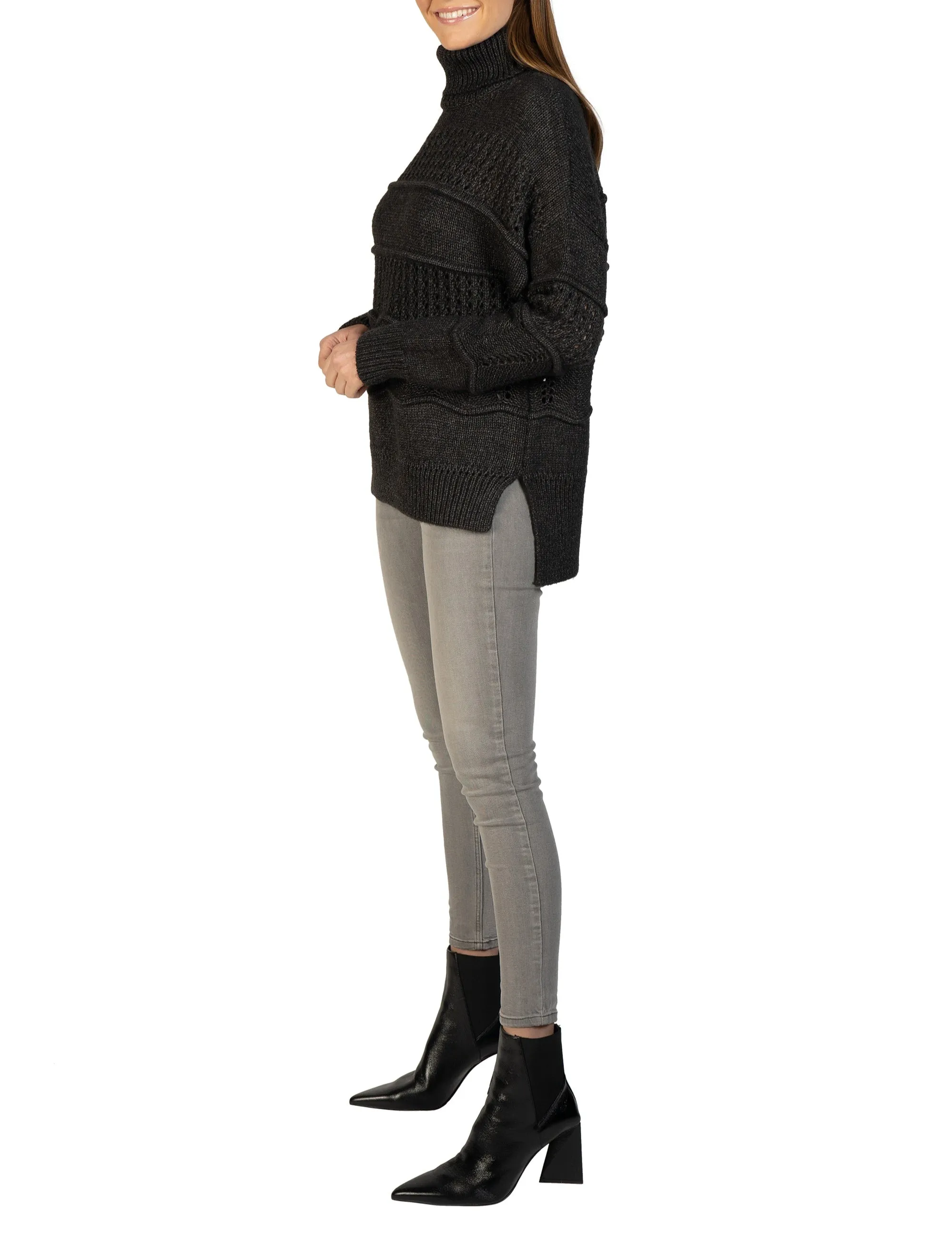 Cable Knit Turtleneck Pullover