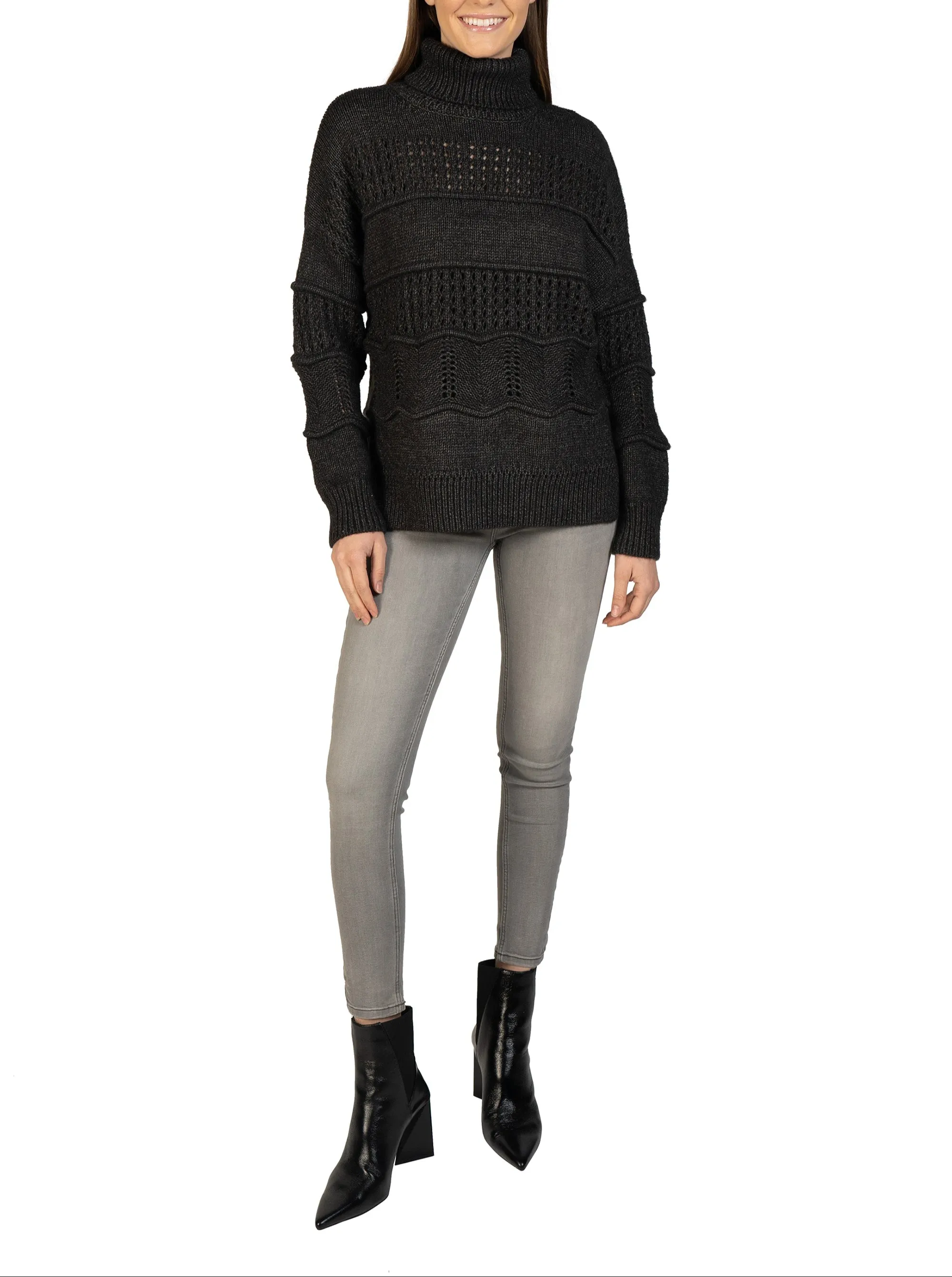 Cable Knit Turtleneck Pullover