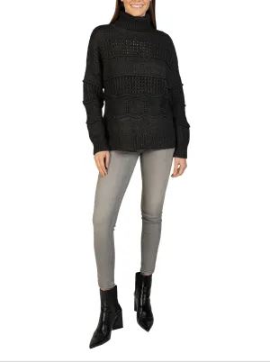 Cable Knit Turtleneck Pullover