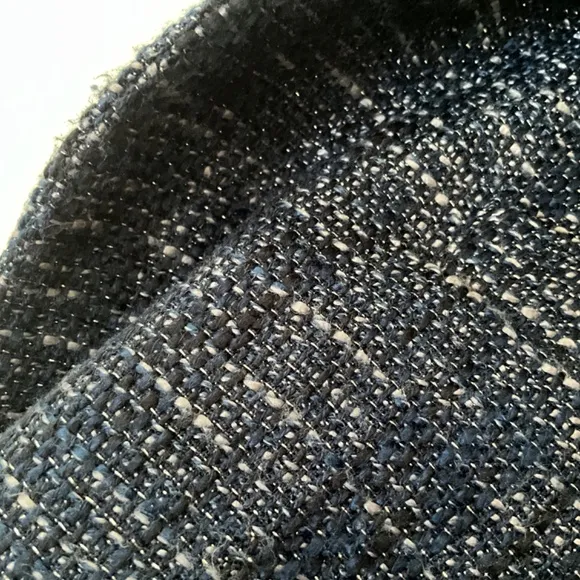CALVIN KLEIN Boucle Tweed Blazer Blue Silver Size 2