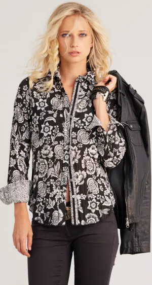 CANTERBURY BLACK BUTTON DOWN SHIRT