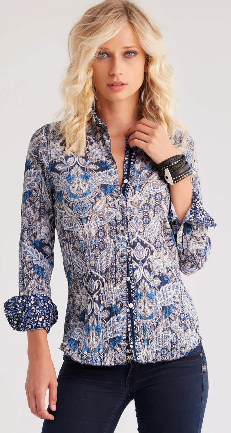CARDIFF PERSIAN BLUE BUTTON DOWN SHIRT