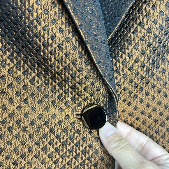 Carlisle Silk Tweed Bronze Brown Shimmer Blazer Suit Jacket Sz 10 Vintage