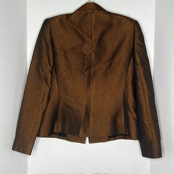 Carlisle Silk Tweed Bronze Brown Shimmer Blazer Suit Jacket Sz 10 Vintage