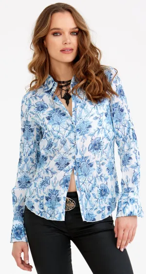 CASBAH BLUE BUTTON DOWN SHIRT