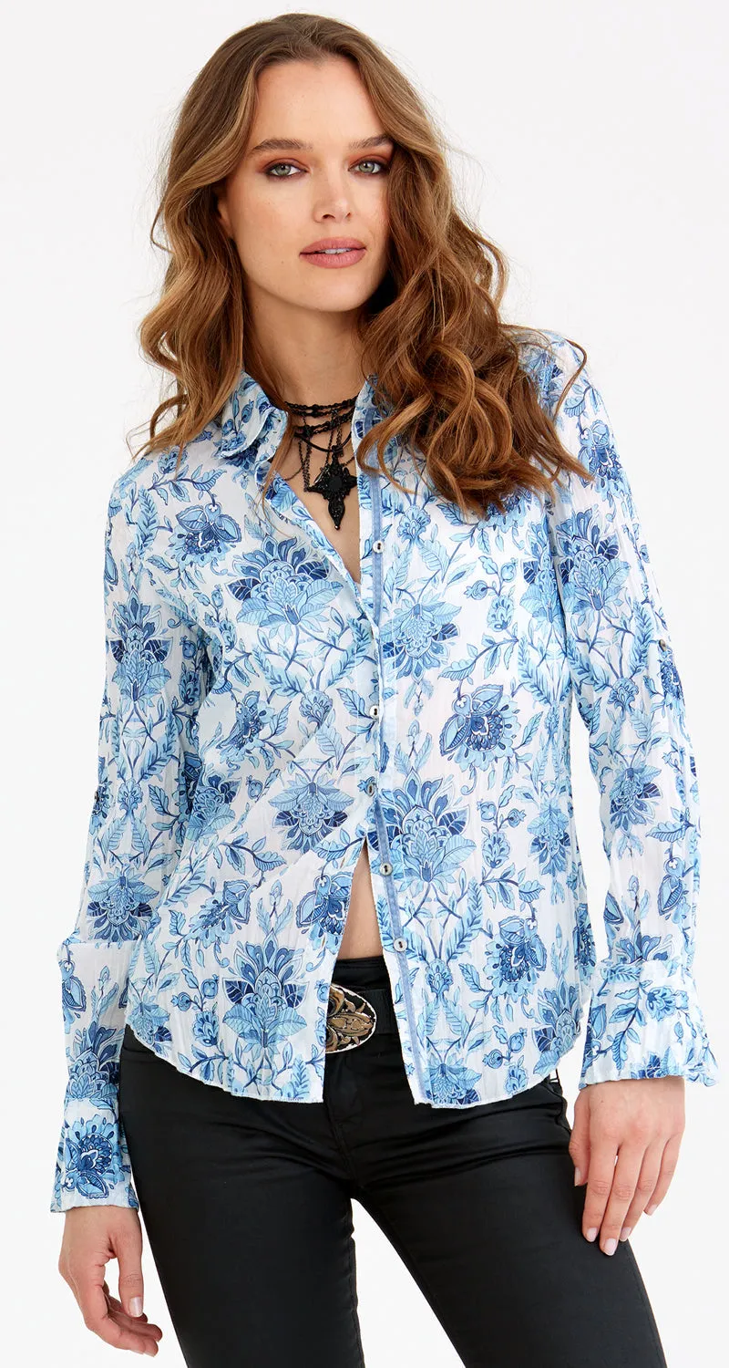 CASBAH BLUE BUTTON DOWN SHIRT