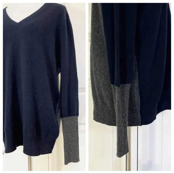 Cashmere! J Brand cashmere v-neck color block sweater