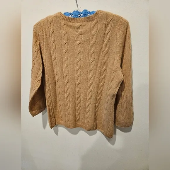 CASHMERE ONLY MINE WOMEN'S PULLOVER CABLE KNIT SWEATER SIZE M