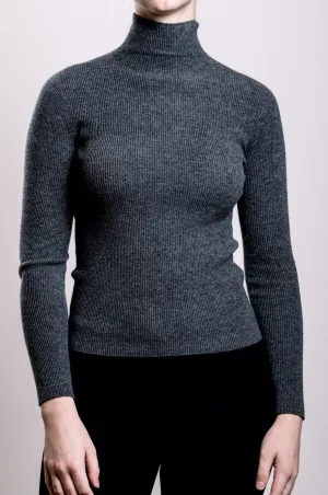 Cashmere Turtle Neck Sweater - Slate