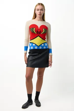 Cashmere Wonder Woman Crewneck Sweater