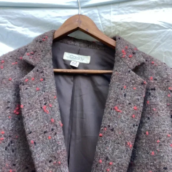 Cassidy brown vintage academia blazer with wool/angola blend, size 8