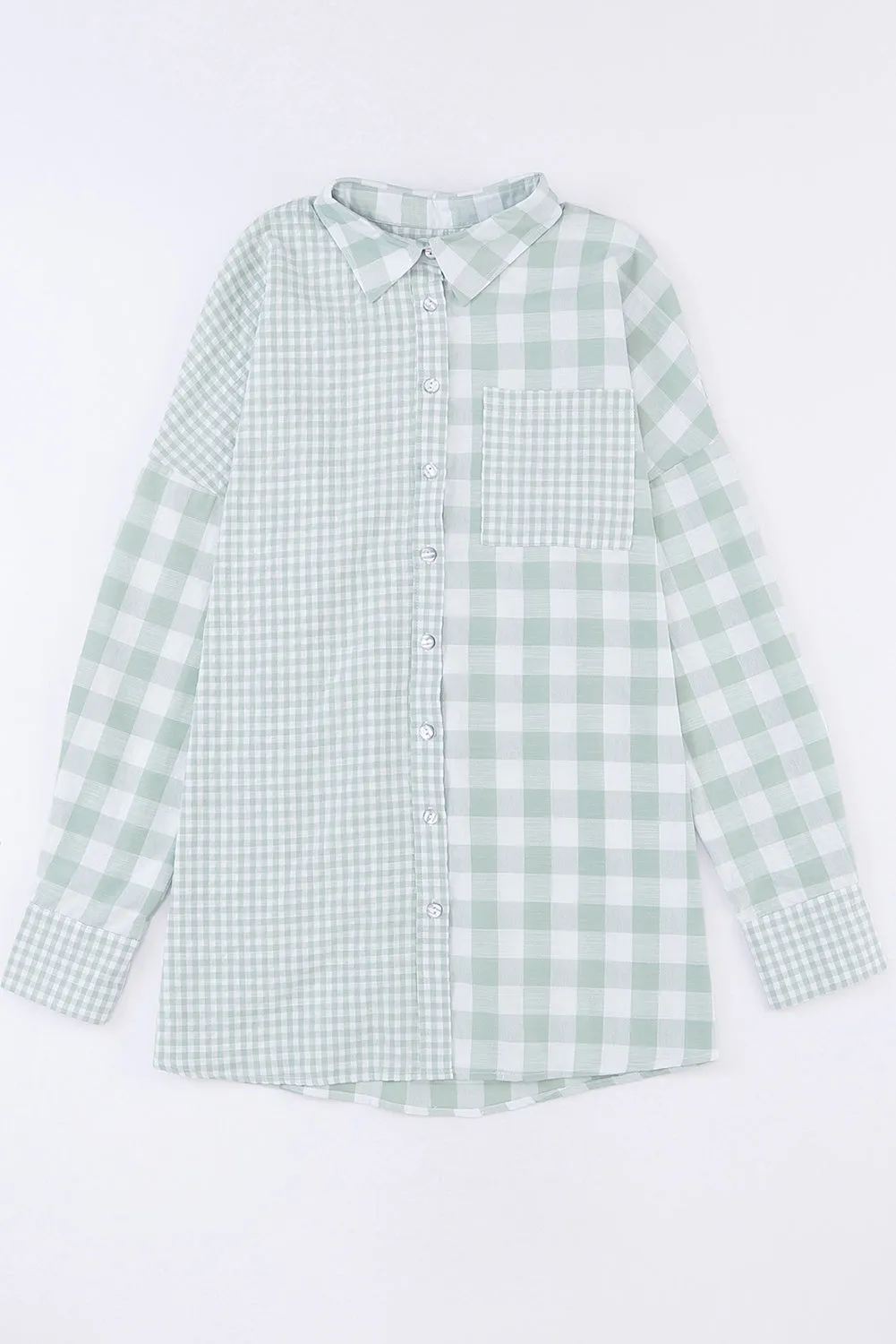 Cathy Pocketed Plaid Collared Neck Long Sleeve Shirt