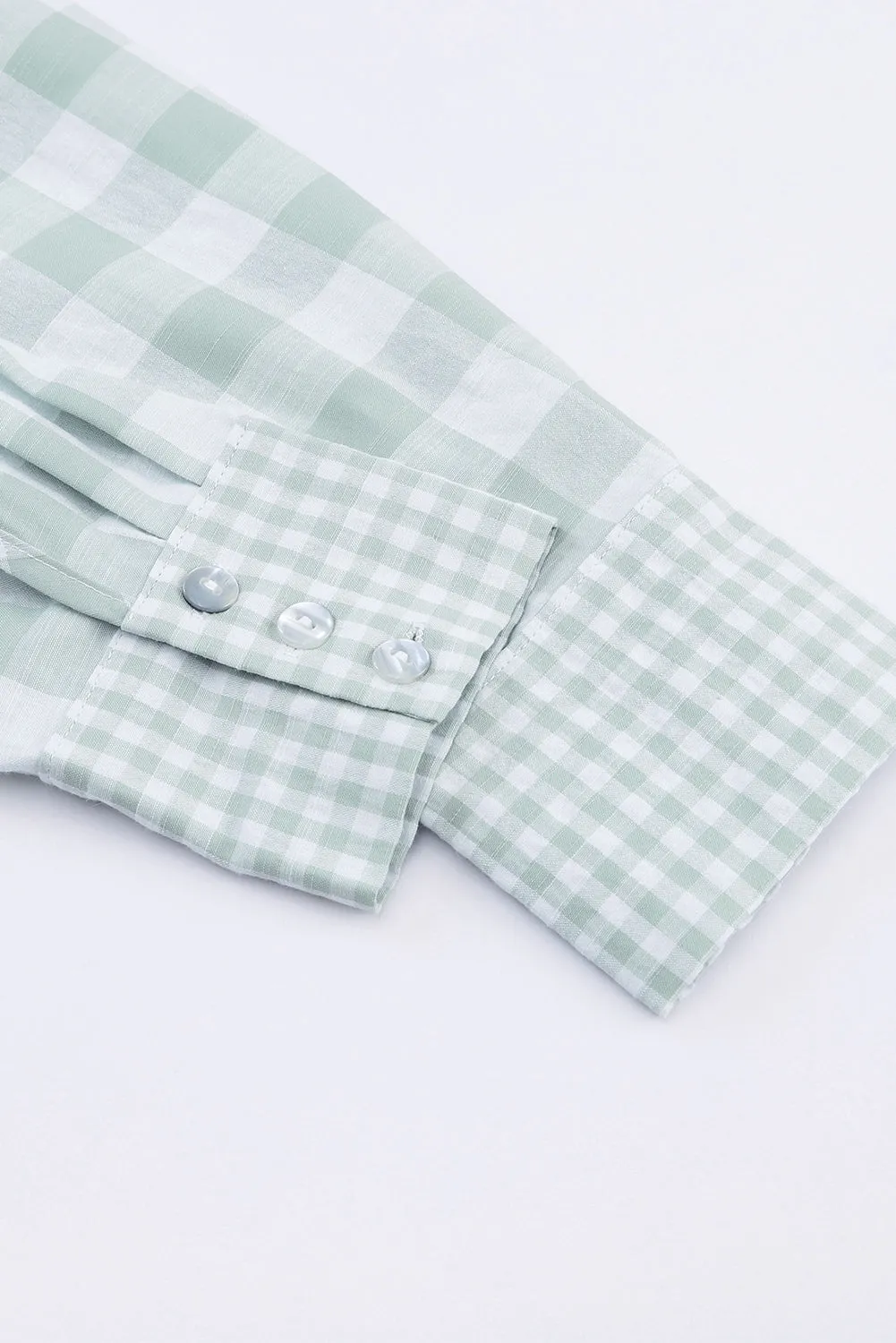 Cathy Pocketed Plaid Collared Neck Long Sleeve Shirt