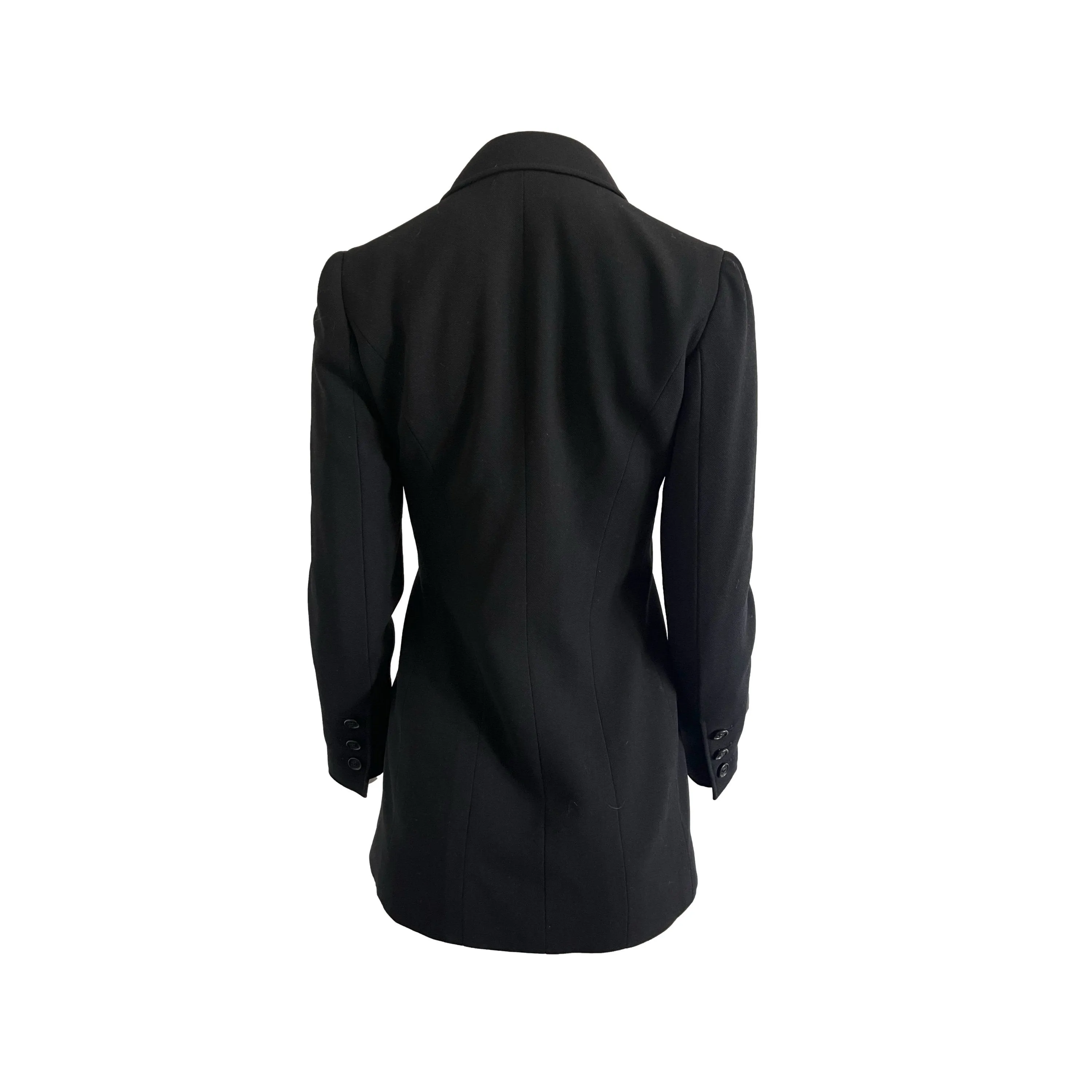 Chanel Black Logo Button Coco Blazer