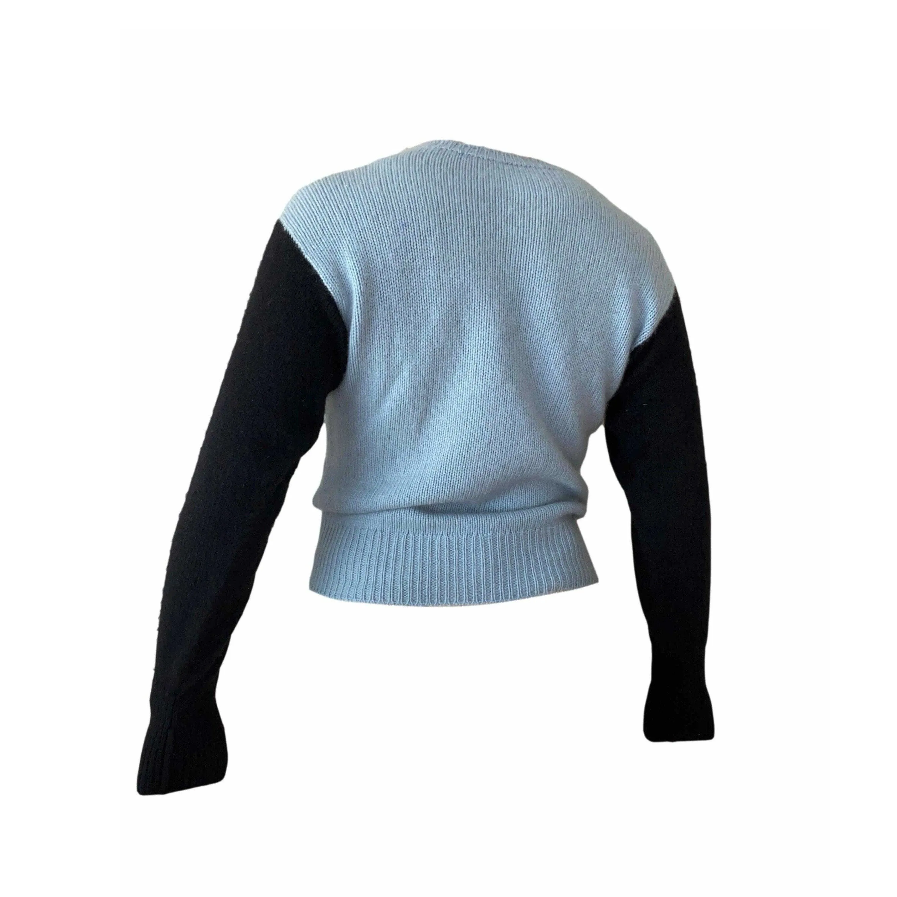 Chanel Light Blue Logo Sweater