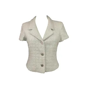 Chanel Mint Tweed Short Sleeve Blazer