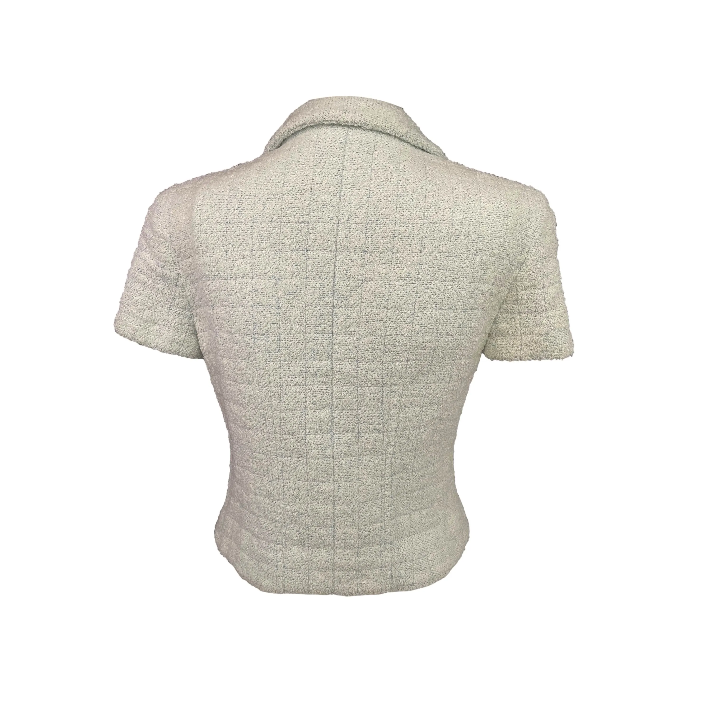 Chanel Mint Tweed Short Sleeve Blazer