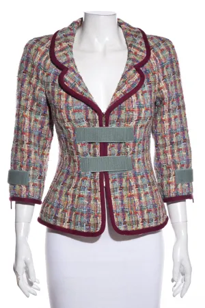 Chanel Multi Color Tweed Velcro Blazer SZ 36
