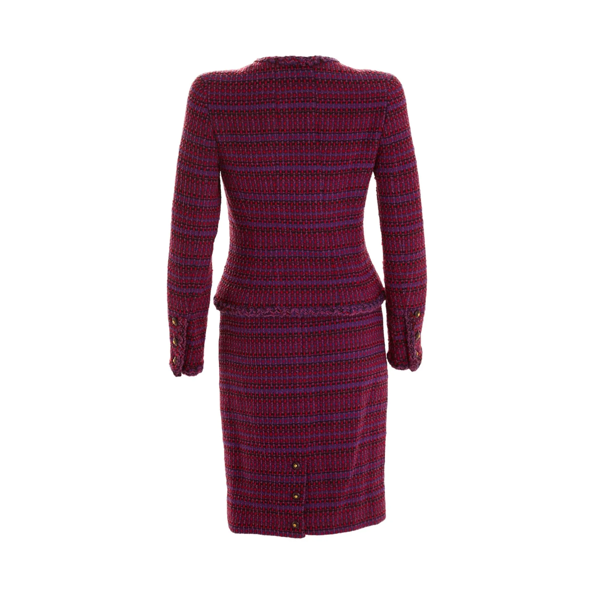 Chanel Pink   Purple Tweed Skirt Set