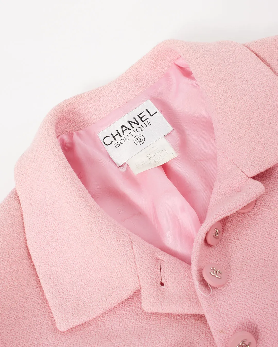 Chanel Pink Tweed Blazer - 42
