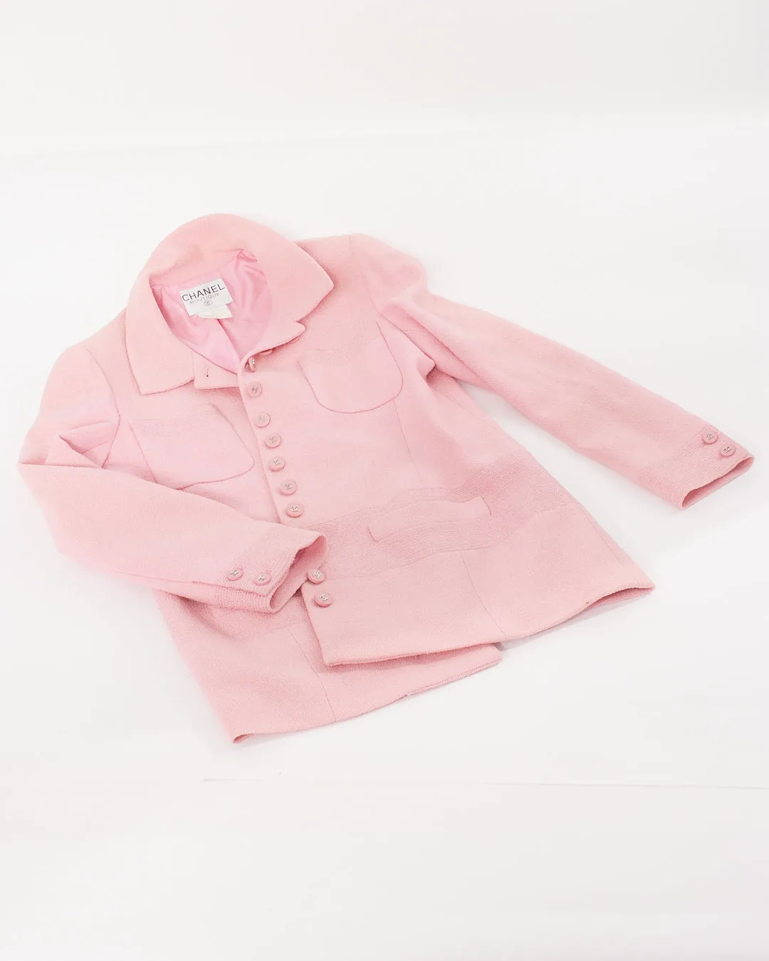 Chanel Pink Tweed Blazer - 42