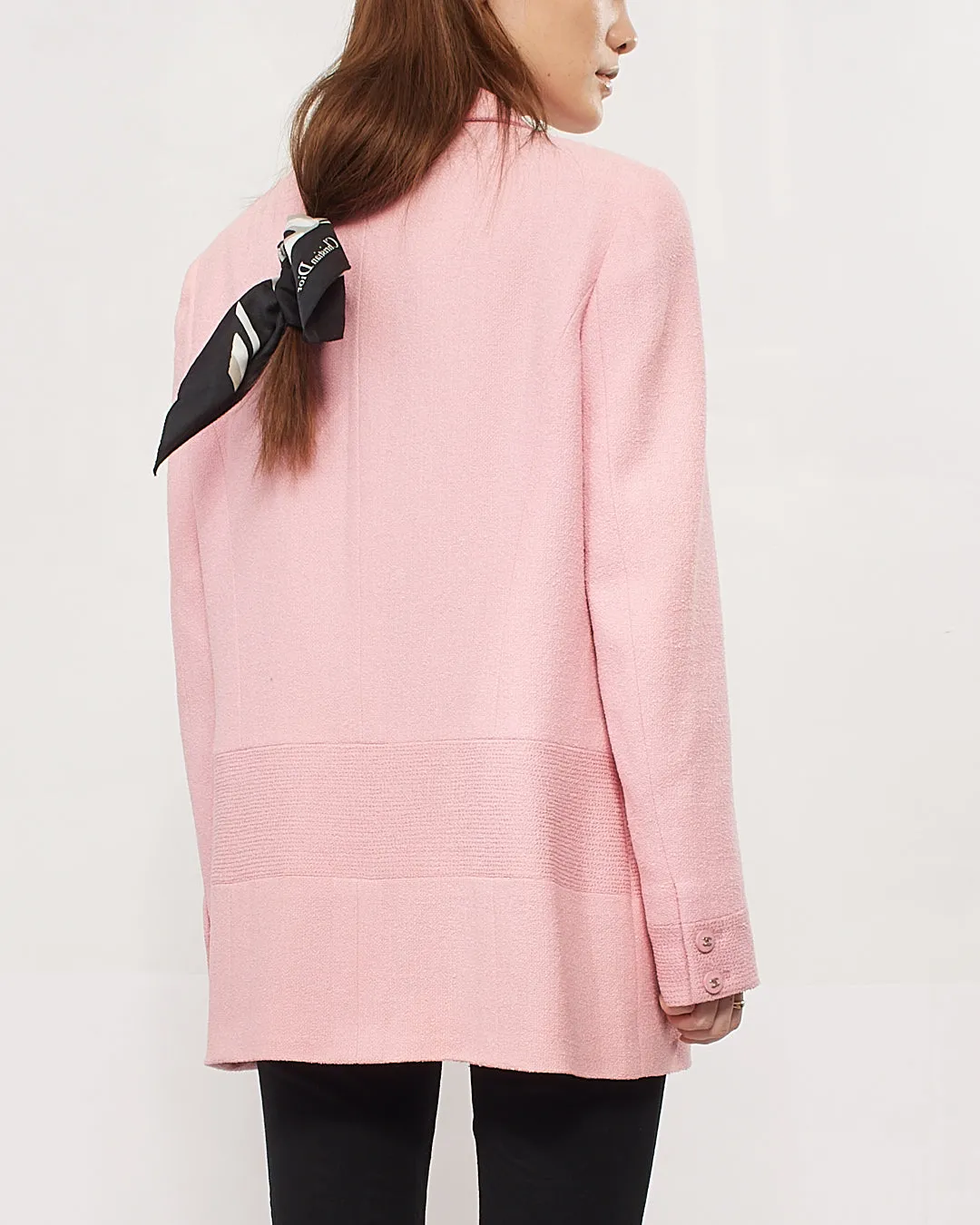 Chanel Pink Tweed Blazer - 42