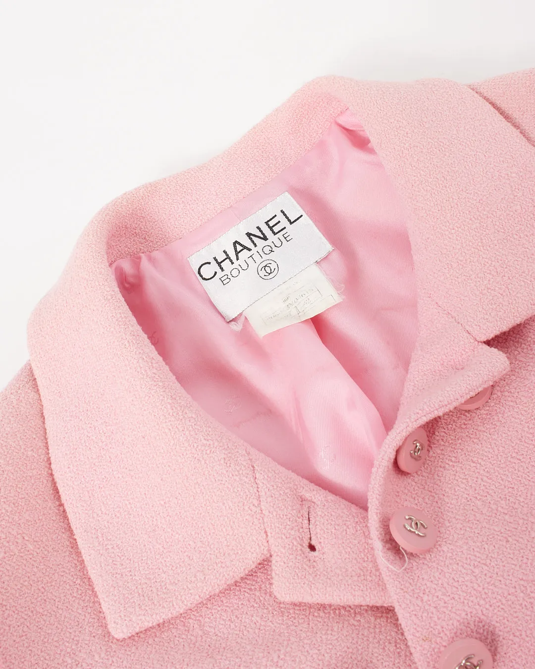 Chanel Pink Tweed Blazer - 42